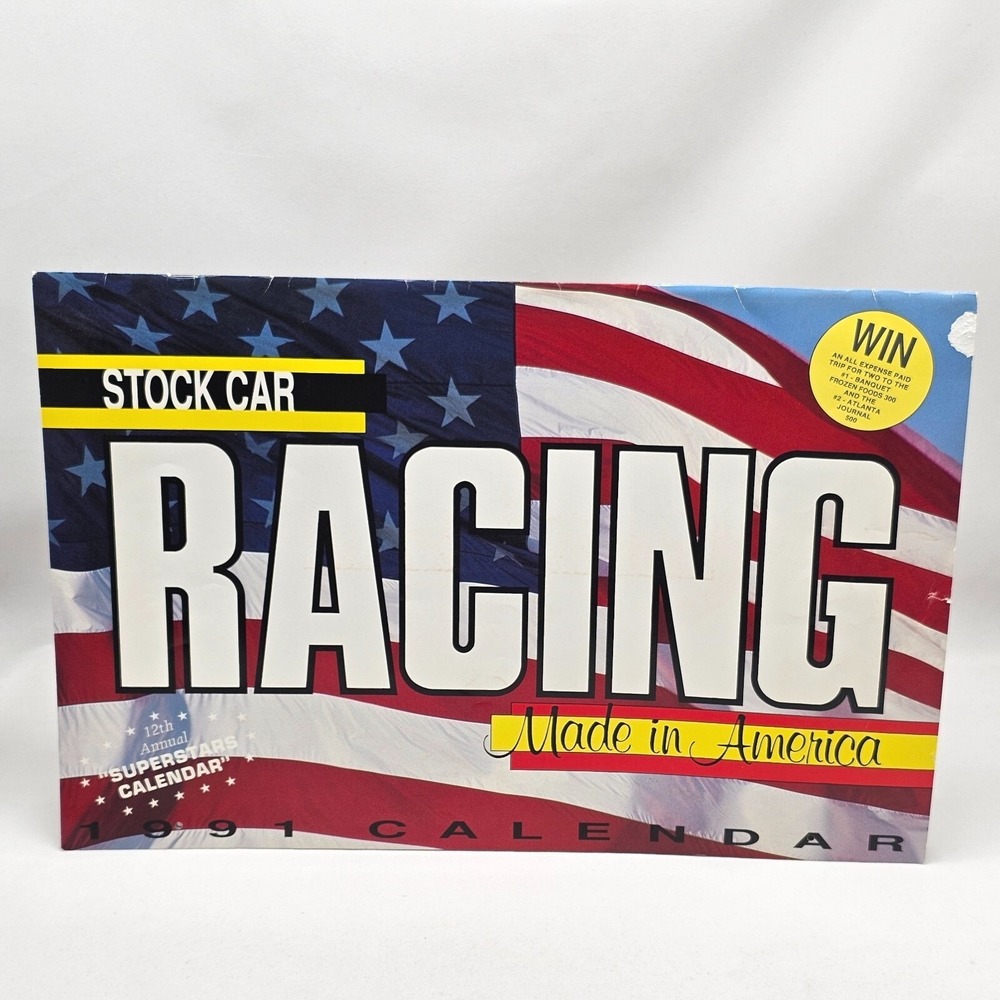 1991 Stock Car Racing Calendar Wallace Irvan Petty Bondine Marlin Allison Jarret